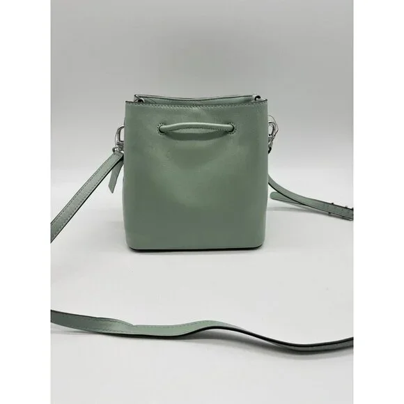 Donna Karan NY Lawrence smooth leather bucket crossbody bag -Jade/Sage USED - Picture 4 of 16
